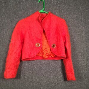 Vintage Carolina Herrera Collection 2 Women's Size 12 Orange Dress Sweater Coat